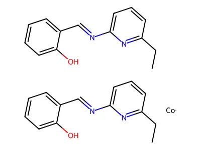 Cobalt;bis(2-[(6-ethyl-2-pyridinyl)iminomethyl]phenol) structure