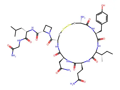 Oxytocin, 7-(azetidine-2-carboxylic acid)- structure