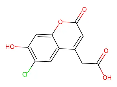 2-(6-chloro-7-hydroxy-2-oxo-2H-chromen-4-yl)acetic acid structure