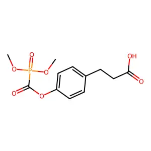 Benzenepropanoic acid, 4-(((dimethoxyphosphinyl)carbonyl)oxy)- structure
