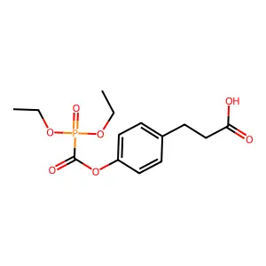 Benzenepropanoic acid, 4-(((diethoxyphosphinyl)carbonyl)oxy)- structure