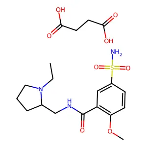 Butanedioic acid, compd. with 5-(aminosulfonyl)-N-((1-ethyl-2-pyrrolidinyl)methyl)-2-methoxybenzamide structure