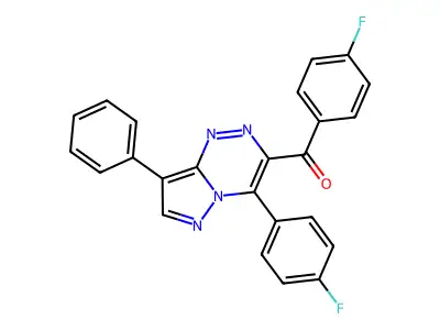 Methanone, (4-fluorophenyl)(4-(4-fluorophenyl)-8-phenylpyrazolo(5,1-c)(1,2,4)triazin-3-yl)- structure