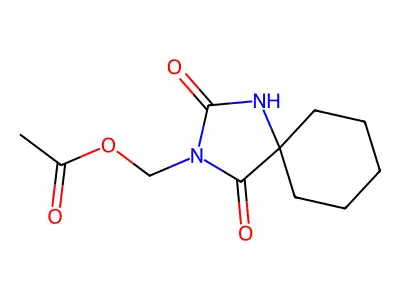 3-((Acetyloxy)methyl)-1,3-diazaspiro(4.5)decane-2,4-dione structure