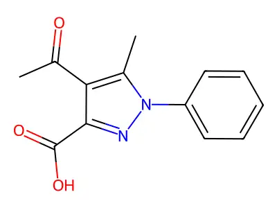 4-Acetyl-5-methyl-1-phenyl-1H-pyrazole-3-carboxylic acid structure