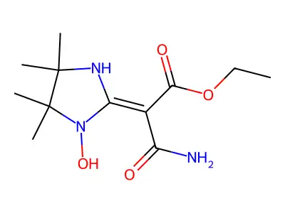 ethyl 3-amino-2-(1-hydroxy-4,4,5,5-tetramethylimidazolidin-2-ylidene)-3-oxopropanoate structure