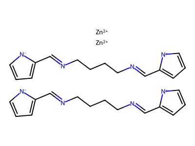 Dizinc 1-pyrrol-2-yl-N-[4-(pyrrol-2-ylmethylideneamino)butyl]methanimine structure