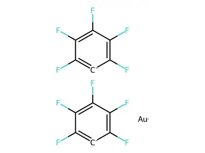 Bis(pentafluorophenyl)gold structure