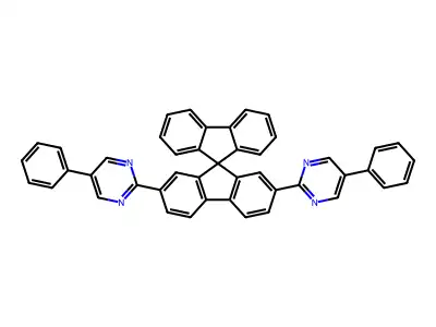 5-Phenyl-2-[7'-(5-phenylpyrimidin-2-yl)-9,9'-spirobi[fluorene]-2'-yl]pyrimidine structure