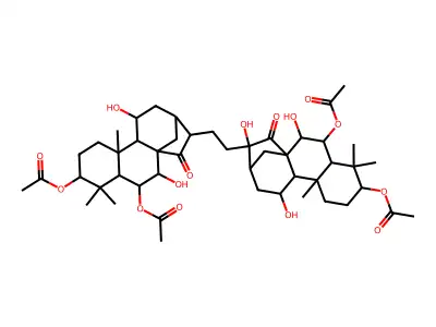 14-{2-[3,6-Bis(acetyloxy)-2,11,14-trihydroxy-5,5,9-trimethyl-15-oxotetracyclo[11.2.1.0~1,10~.0~4,9~]hexadecan-14-yl]ethyl}-2,11-dihydroxy-5,5,9-trimethyl-15-oxotetracyclo[11.2.1.0~1,10~.0~4,9~]hexadecane-3,6-diyl diacetate structure