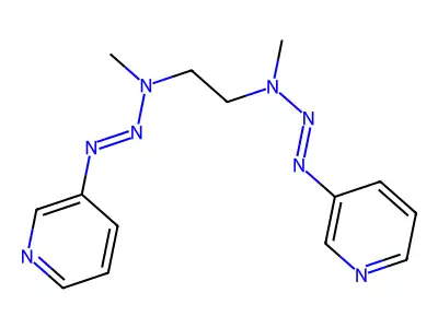 N,N'-dimethyl-N,N'-bis(pyridin-3-yldiazenyl)ethane-1,2-diamine structure