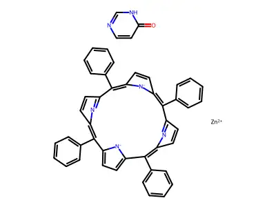 zinc;1H-pyrimidin-6-one;5,10,15,20-tetraphenylporphyrin-22,24-diide structure