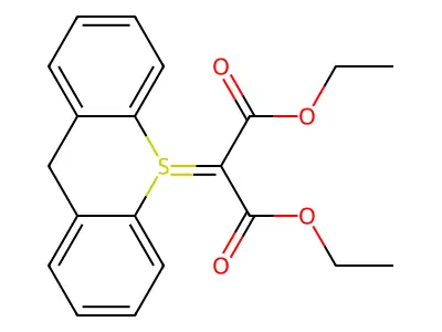 Diethyl 2-(9H-thioxanthen-10-ylidene)propanedioate structure