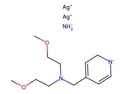 IUPAC: Disilver; Azanide; 2-methoxy-N-(2-methoxyethyl)-N-(6H-pyridin-4-ylmethyl)ethanamine structure