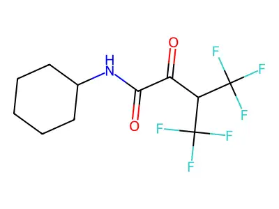 N-cyclohexyl-4,4,4-trifluoro-2-oxo-3-(trifluoromethyl)butanamide structure