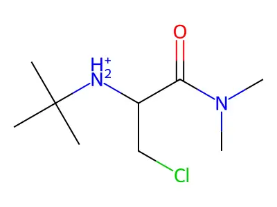N-tert-Butyl-3-chloro-1-(dimethylamino)-1-oxopropan-2-aminium structure