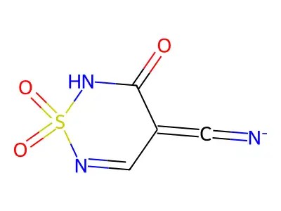 4-cyano-1,1-dioxo-2H-1,2,6-thiadiazin-3-olate structure