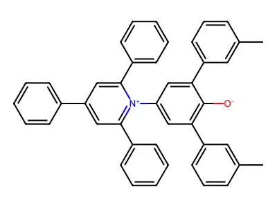 2,6-Bis(3-methylphenyl)-4-(2,4,6-triphenylpyridin-1-ium-1-yl)phenolate structure