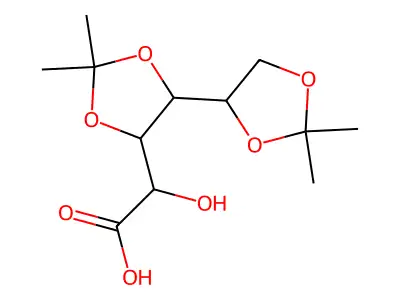 2-[5-(2,2-dimethyl-1,3-dioxolan-4-yl)-2,2-dimethyl-1,3-dioxolan-4-yl]-2-hydroxyacetic acid structure