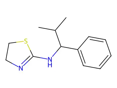 N-(2-methyl-1-phenyl-propyl)-4,5-dihydro-1,3-thiazol-2-amine structure