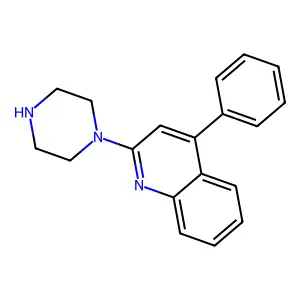 2-(1-Piperazinyl)-4-phenylquinolone structure