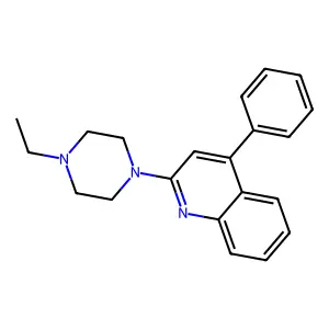 Quinoline, 2-(4-ethyl-1-piperazinyl)-4-phenyl-, dihydrochloride structure