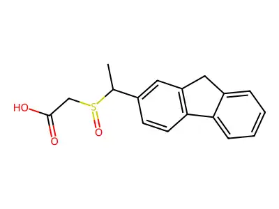 Acetic acid, ((1-(9H-fluoren-2-yl)ethyl)sulfinyl)- structure