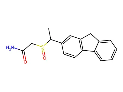 Acetamide, 2-((1-(9H-fluoren-2-yl)ethyl)sulfinyl)- structure