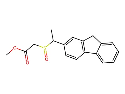 Acetic acid, ((1-(9H-fluoren-2-yl)ethyl)sulfinyl)-, methyl ester structure