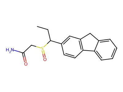 Acetamide, 2-((1-(9H-fluoren-2-yl)propyl)sulfinyl)- structure