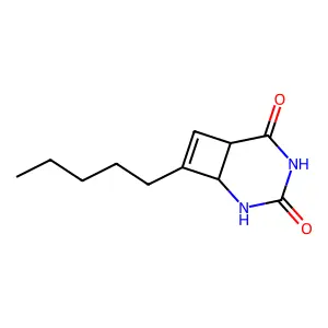 8-Pentyl-2,4-diazabicyclo(4.2.0)oct-7-ene-3,5-dione structure