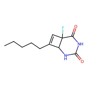 6-Fluoro-8-pentyl-2,4-diazabicyclo[4.2.0]oct-7-ene-3,5-dione structure