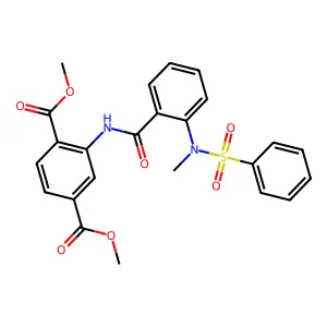Dimethyl 2-({2-[methyl(phenylsulfonyl)amino]benzoyl}amino)terephthalate structure
