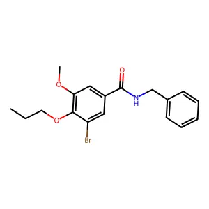 N-benzyl-3-bromo-5-methoxy-4-propoxybenzamide structure