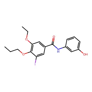 3-ethoxy-N-(3-hydroxyphenyl)-5-iodo-4-propoxybenzamide structure