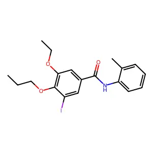 3-ethoxy-5-iodo-N-(2-methylphenyl)-4-propoxybenzamide structure