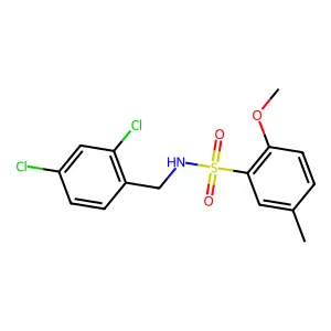 N-[(2,4-dichlorophenyl)methyl]-2-methoxy-5-methylbenzenesulfonamide structure