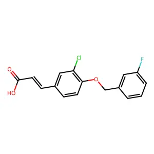 3-[3-Chloro-4-[(3-fluorophenyl)methoxy]phenyl]prop-2-enoic acid structure