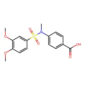 4-{[(3,4-Dimethoxyphenyl)sulfonyl](methyl)amino}benzoic acid structure