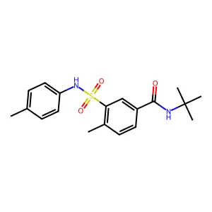 N-(tert-butyl)-4-methyl-3-(4-toluidinosulfonyl)benzamide structure