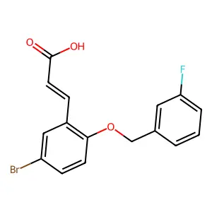 3-{5-Bromo-2-[(3-fluorobenzyl)oxy]phenyl}acrylic acid structure