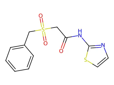 2-(benzylsulfonyl)-N-(1,3-thiazol-2-yl)acetamide structure