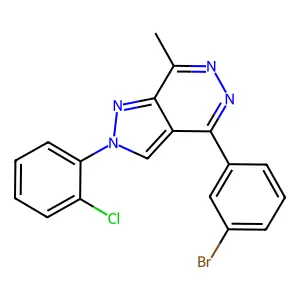4-(3-bromophenyl)-2-(2-chlorophenyl)-7-methyl-2H-pyrazolo[3,4-d]pyridazine structure
