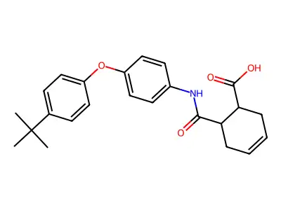 6-[[4-(4-Tert-butylphenoxy)phenyl]carbamoyl]cyclohex-3-ene-1-carboxylic acid structure
