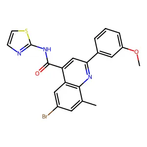 6-bromo-2-(3-methoxyphenyl)-8-methyl-N-(1,3-thiazol-2-yl)quinoline-4-carboxamide structure