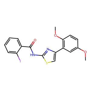 N-[4-(2,5-dimethoxyphenyl)-1,3-thiazol-2-yl]-2-iodobenzamide structure