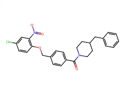 (4-Benzylpiperidin-1-yl)-[4-[(4-chloro-2-nitrophenoxy)methyl]phenyl]methanone structure