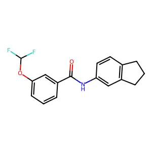 3-(difluoromethoxy)-N-(2,3-dihydro-1H-inden-5-yl)benzamide structure