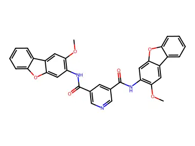 3-N,5-N-bis(2-methoxydibenzofuran-3-yl)pyridine-3,5-dicarboxamide structure