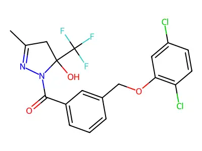 [3-[(2,5-dichlorophenoxy)methyl]phenyl]-[5-hydroxy-3-methyl-5-(trifluoromethyl)-4H-pyrazol-1-yl]methanone structure